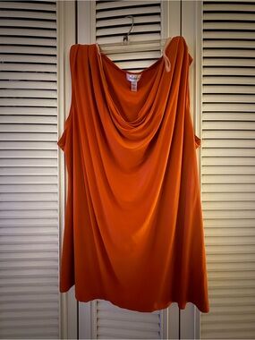 Dressbarn Orange Cowl Neck Sleeveless Top